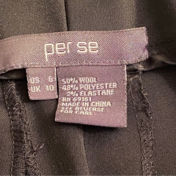 Per se Women's Size 8 Wool Blend Black Pants - Picture 8 of 11